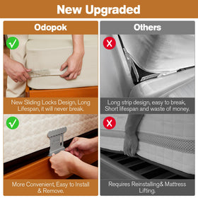 Downoop Tightly Secures Sheets minimizes daily adjustments and movement.