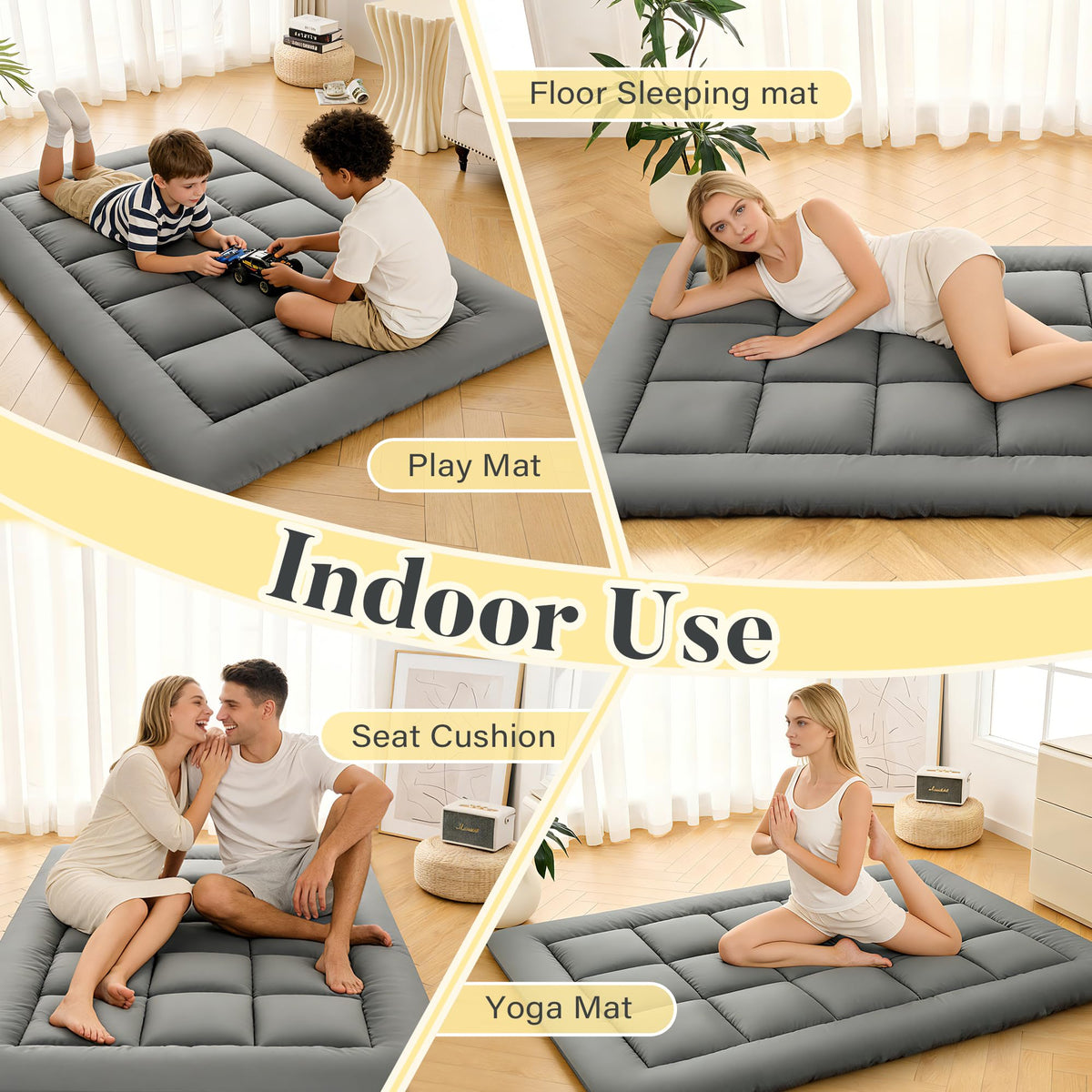 DOWNSTORIA guest mattress on floor used for hosting guests