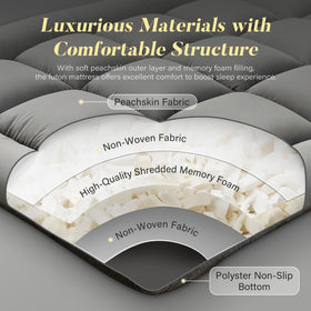 DOWNSTORIA peachskin fabric outer layer feels soft and breathable.