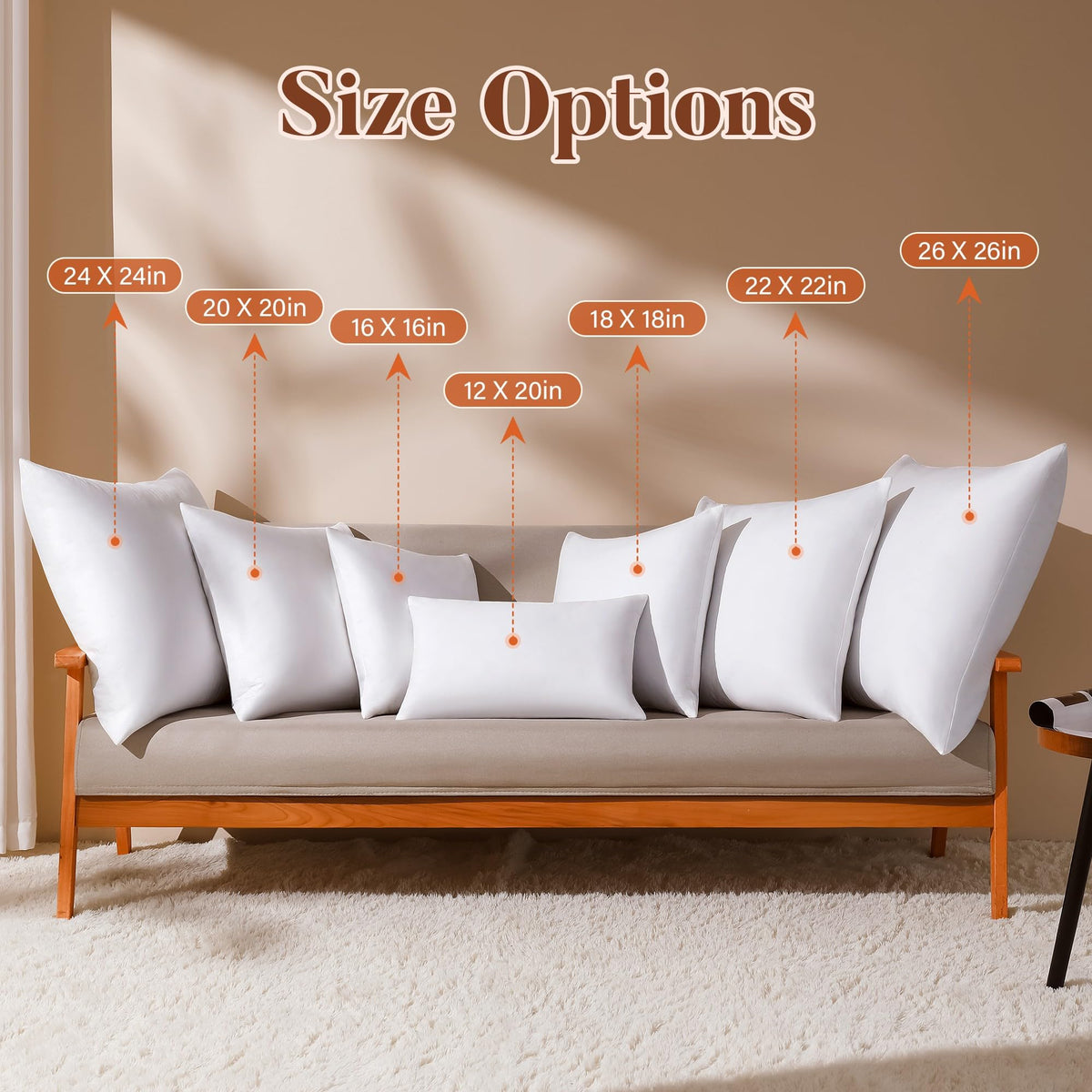 Downstoria plush fillings create a fluffy, odor-free cushion for lounging.