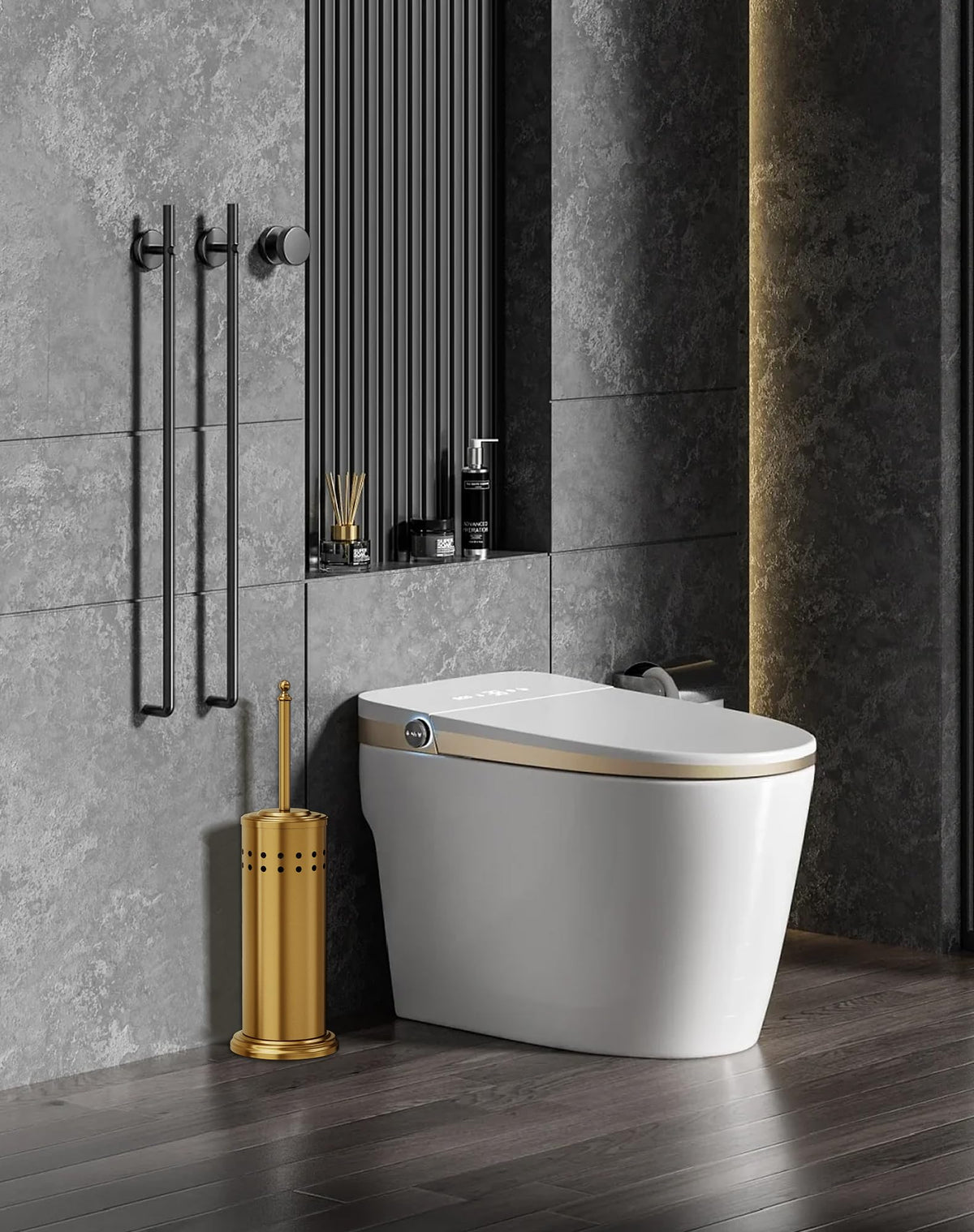 Dowry compact design fits tight spaces for easy storage in small baths.