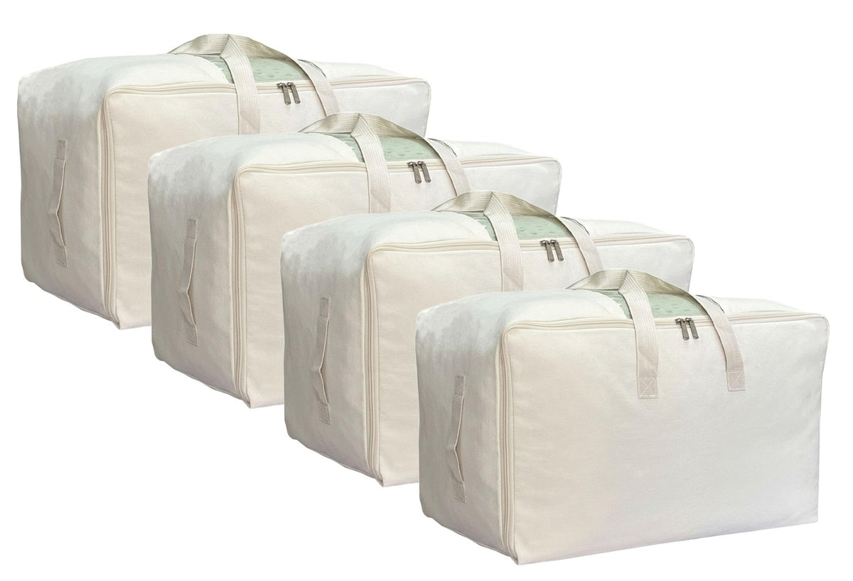 DoYiKe soft large canvas storage bag with zipper and window for easy viewing.
