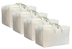 DoYiKe soft large canvas storage bag with zipper and window for easy viewing.