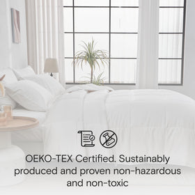 Eight loops secure DOZ comforter inside a duvet cover for a neat, tangle-free sleep.
