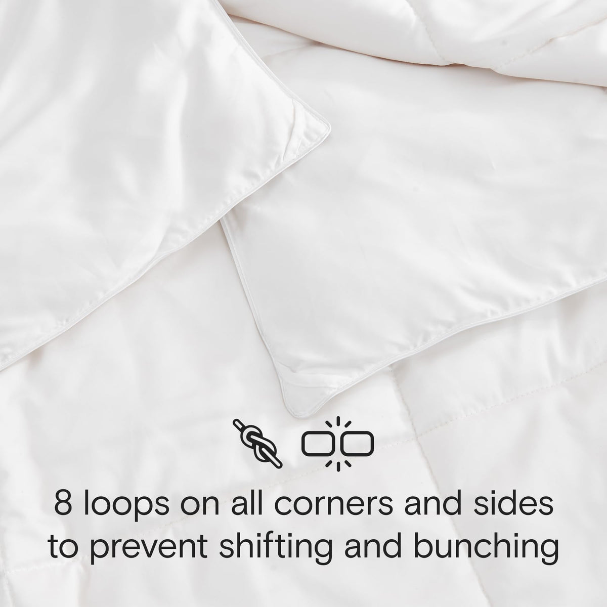 King/Cal King 106x90 DOZ comforter provides generous coverage for large beds.