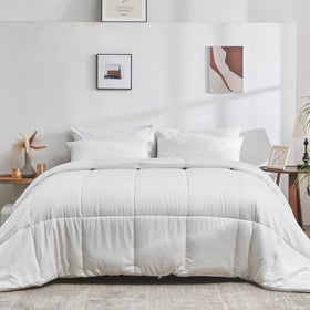 DOZ by SIJO all-season cooling comforter fabric close-up shows silky viscose from bamboo for breathable comfort.