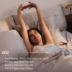 Oeko-Tex Class 1 certification label on DOZ by SIJO packaging