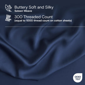 Bedroom setup featuring DOZ by SIJO sapphire queen bed with cooling sheets