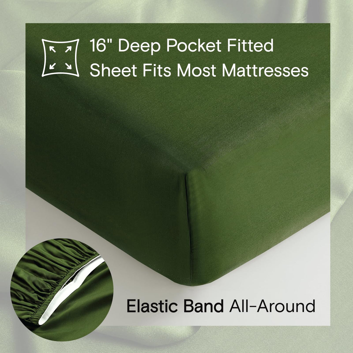 DOZ sheet-set 16-inch pocket detail demonstrates secure fit on most mattresses
