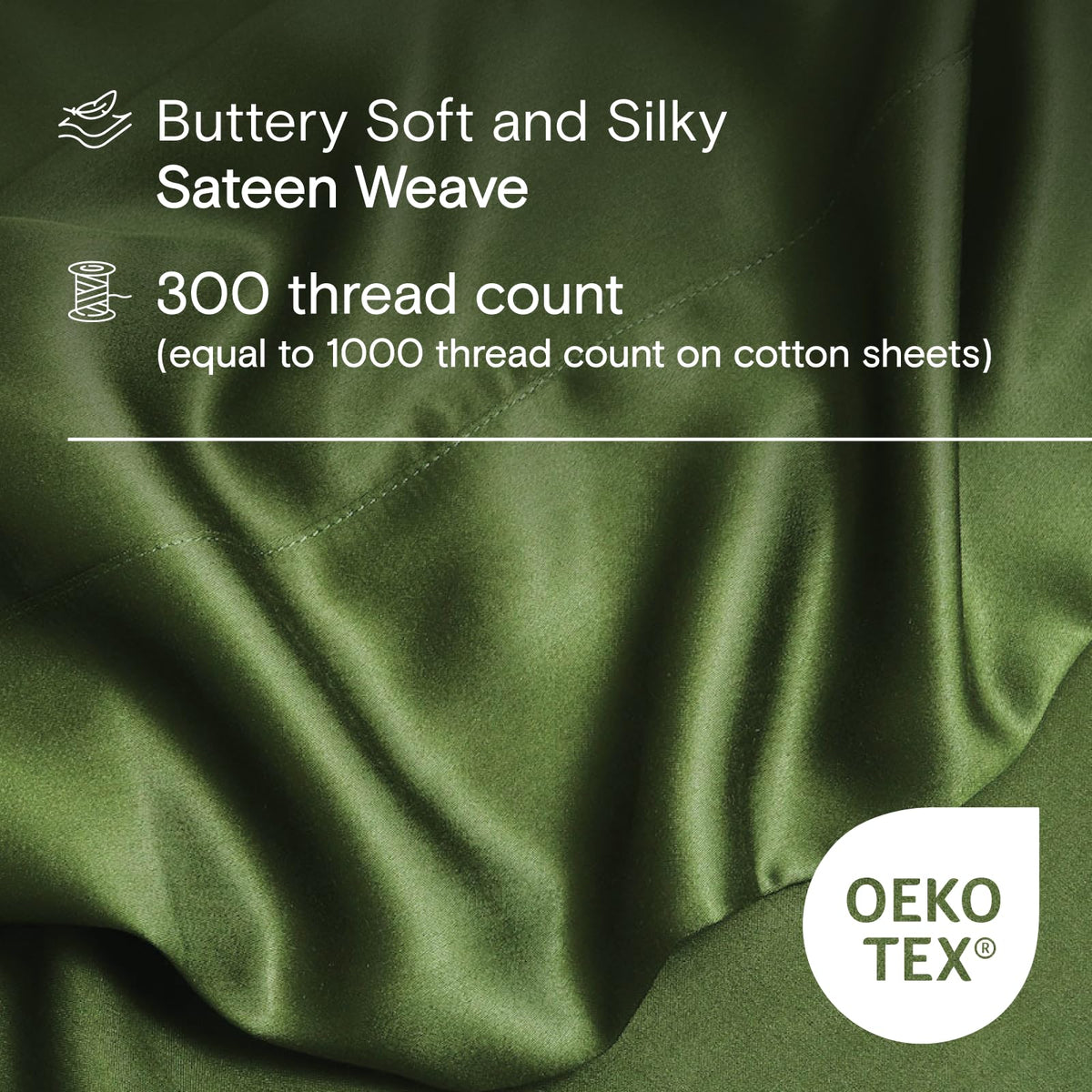 DOZ sheet-set forest queen bed on display showing cozy drape and deep-pocket fit
