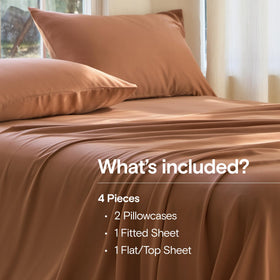 DOZ clay satin weave shows buttery soft feel ideal for sensitive skin.