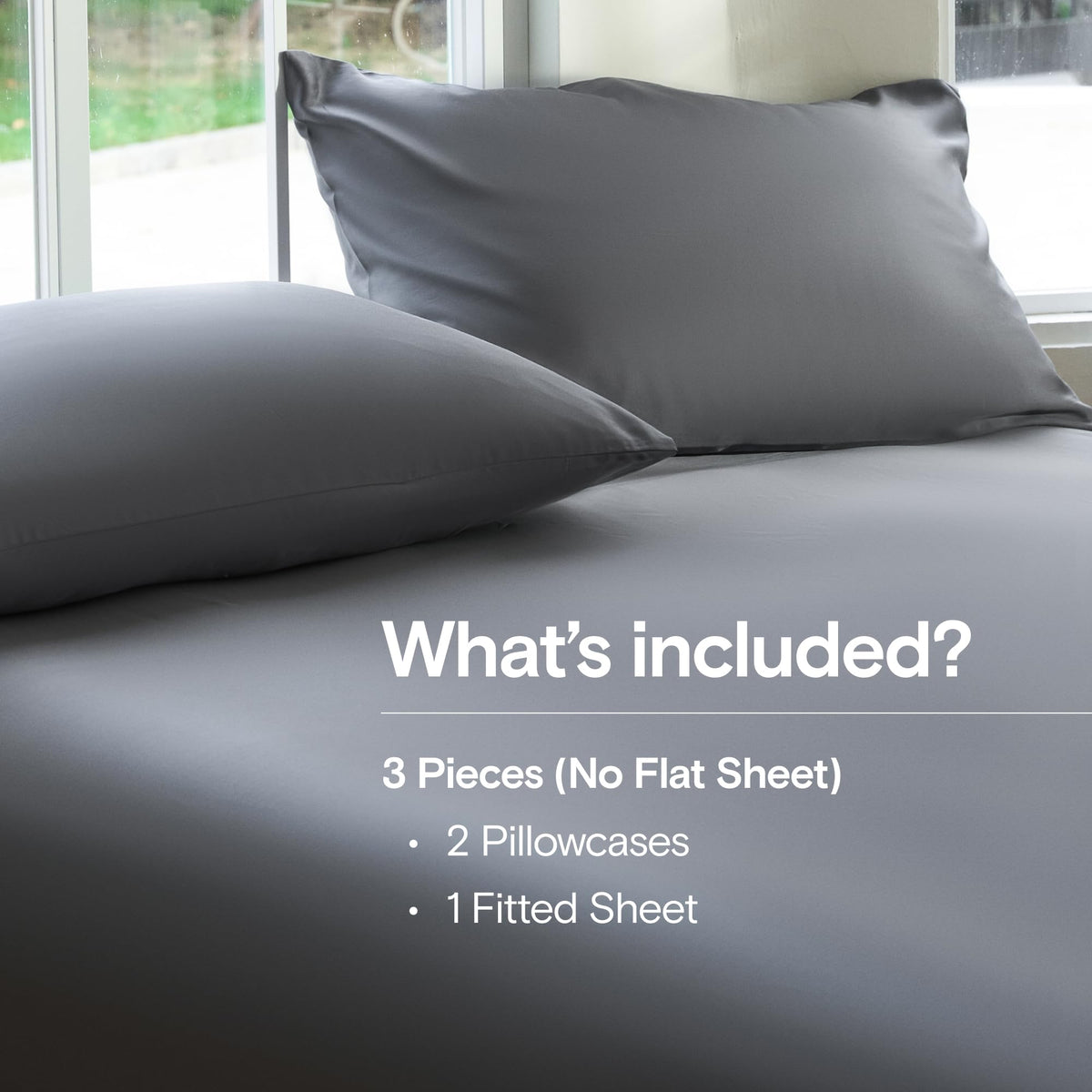 DOZ sheet set Storm Queen folded 3pc shows compact luxury and softness.