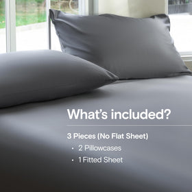 DOZ sheet set Storm Queen folded 3pc shows compact luxury and softness.