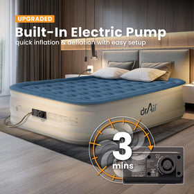 Dr. Air Queen Air Mattress at 18-inch height for elevated sleeping surface