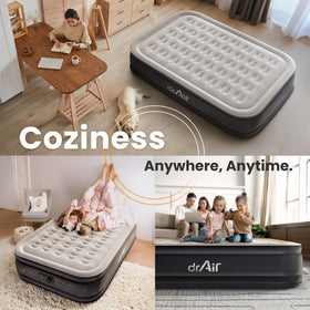 Dr. air Queen mattress uses durable puncture resistant material for longevity.