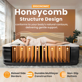 Dr. air Queen mattress honeycomb pillar design supports body alignment.