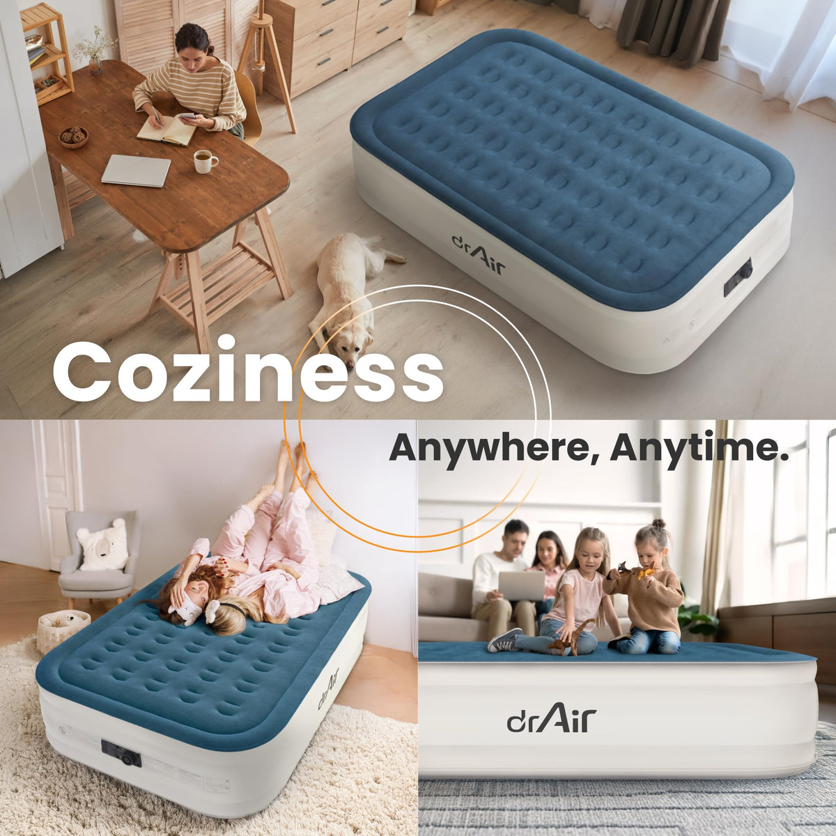 Dr. Air Queen Air Mattress fits standard queen sheets easily