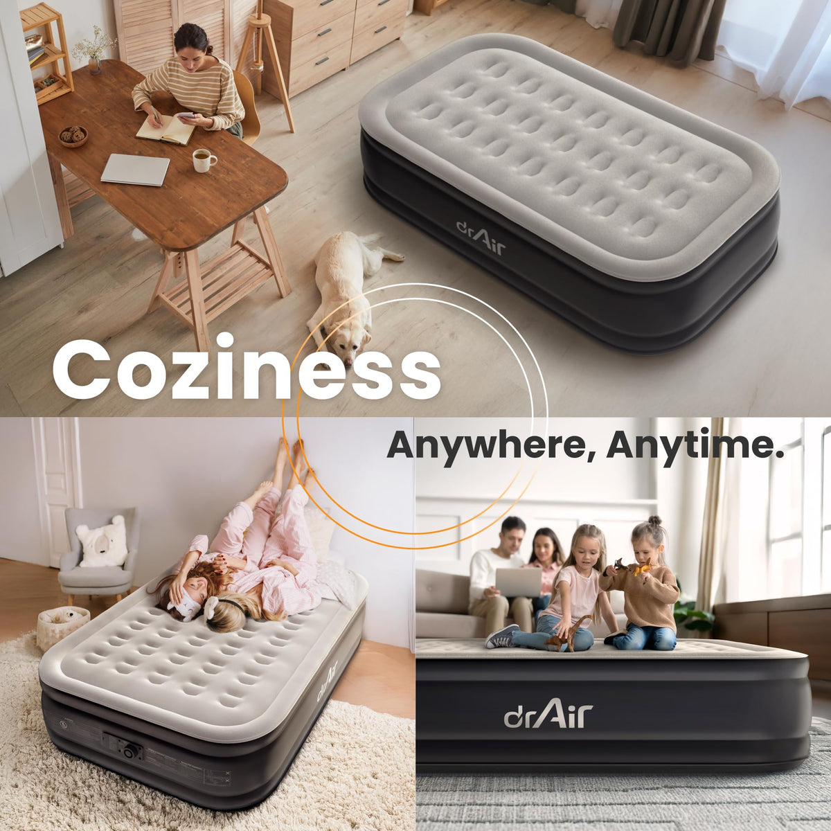 Dr. air Twin Air Mattress fits standard twin sheets for easy bedding.