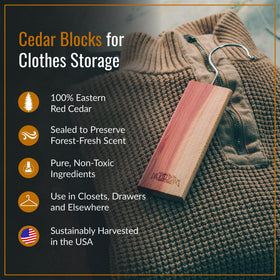 Dr. Killigan's Cedarwood Planks for drawers deodorize fabrics with pure cedar aroma.
