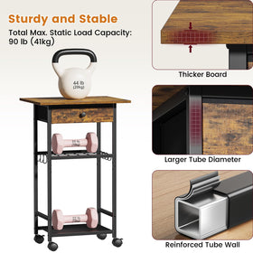 Draelibor 360-degree wheels offer smooth, quiet movement and easy repositioning.