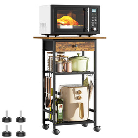 Draelibor adjustable feet stabilize the cart on uneven floors.