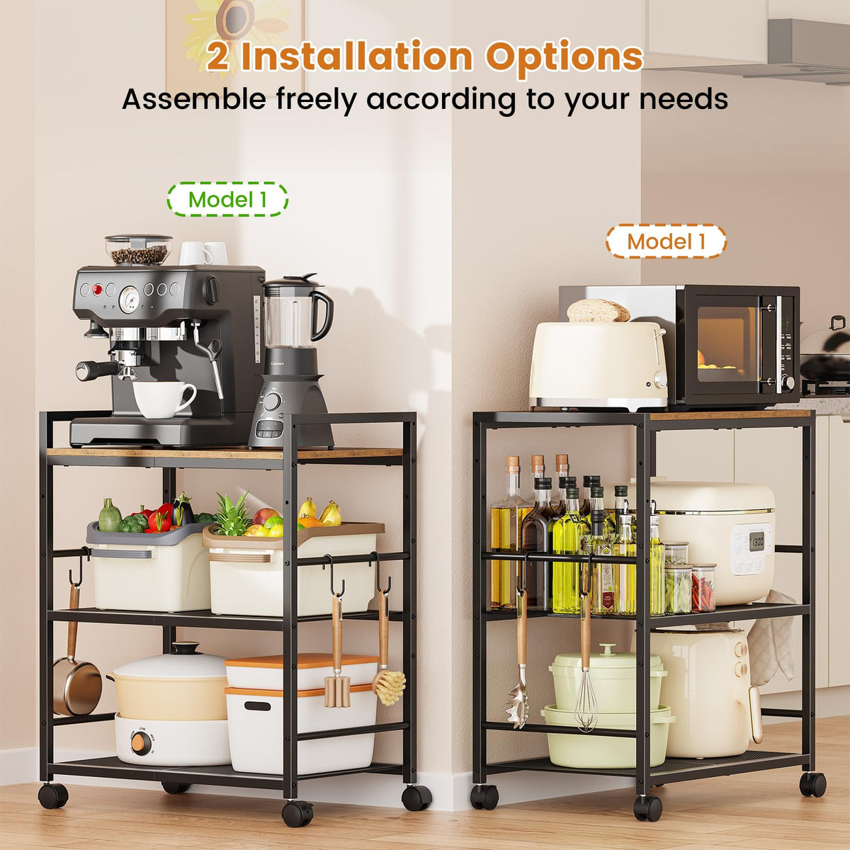 Draelibor cart with lockable wheels for quiet, secure mobility.