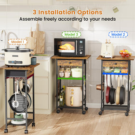 Draelibor kitchen cart on wheels enables flexible room rearrangement.