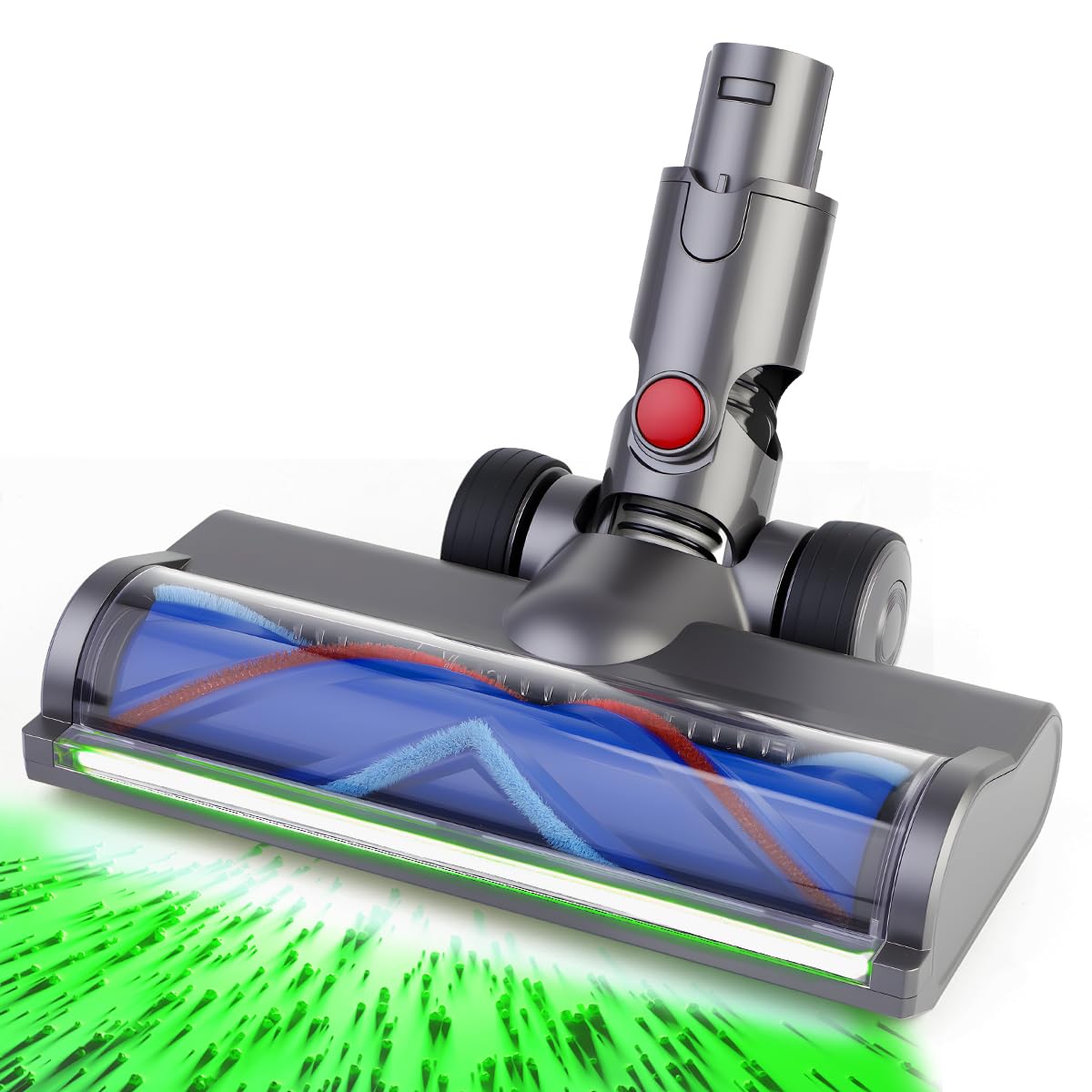 Drajia dust-detection brush head with LED green light reveals hidden dust for thorough cleaning.