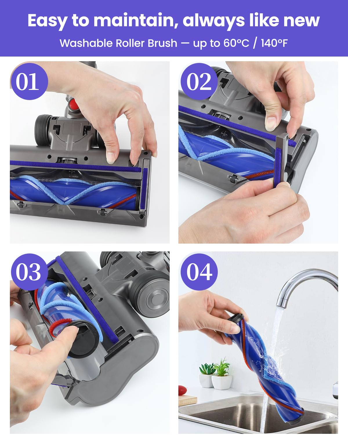 Drajia floor and carpet attachment enables deep cleaning across surfaces.
