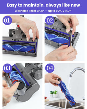 Drajia floor and carpet attachment enables deep cleaning across surfaces.