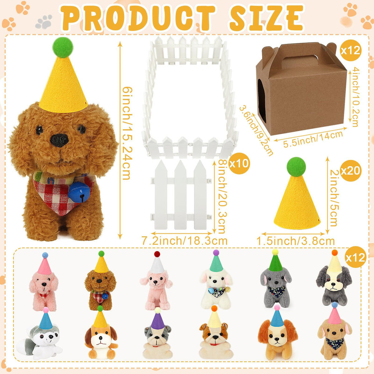 DRANSMIC Adopt a Dog paper houses set enhances party decor and photo moments.