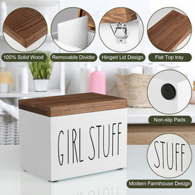 DRASTAR lightweight yet sturdy box fits on toilet back.
