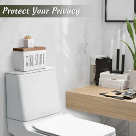 DRASTAR feminine product organizer with hinged lid for easy access.