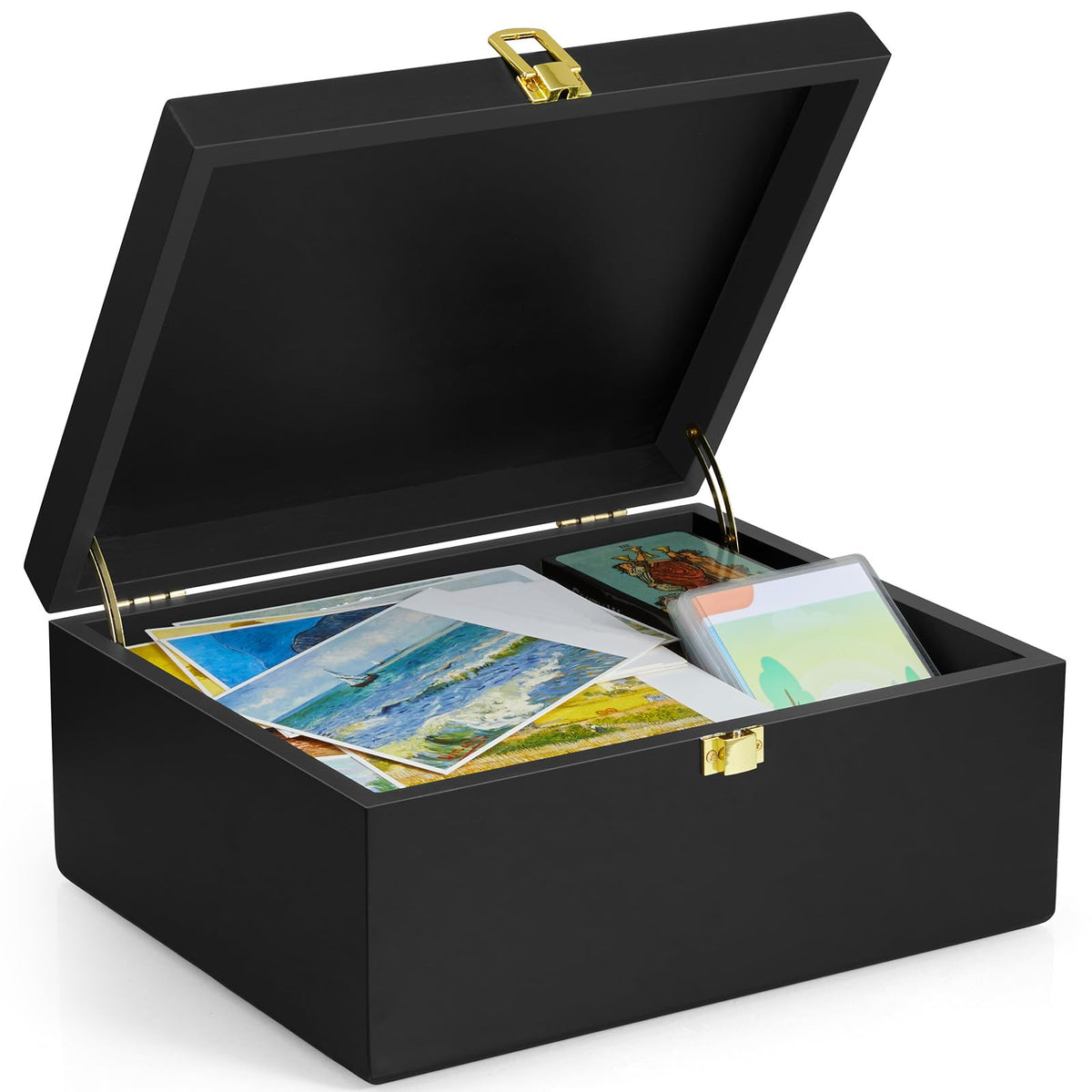 DRASTAR large wooden keepsake box in black with hinged lid.