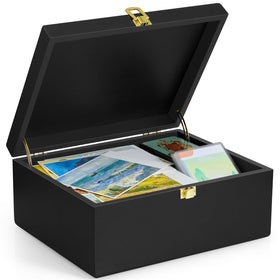 DRASTAR large wooden keepsake box in black with hinged lid.