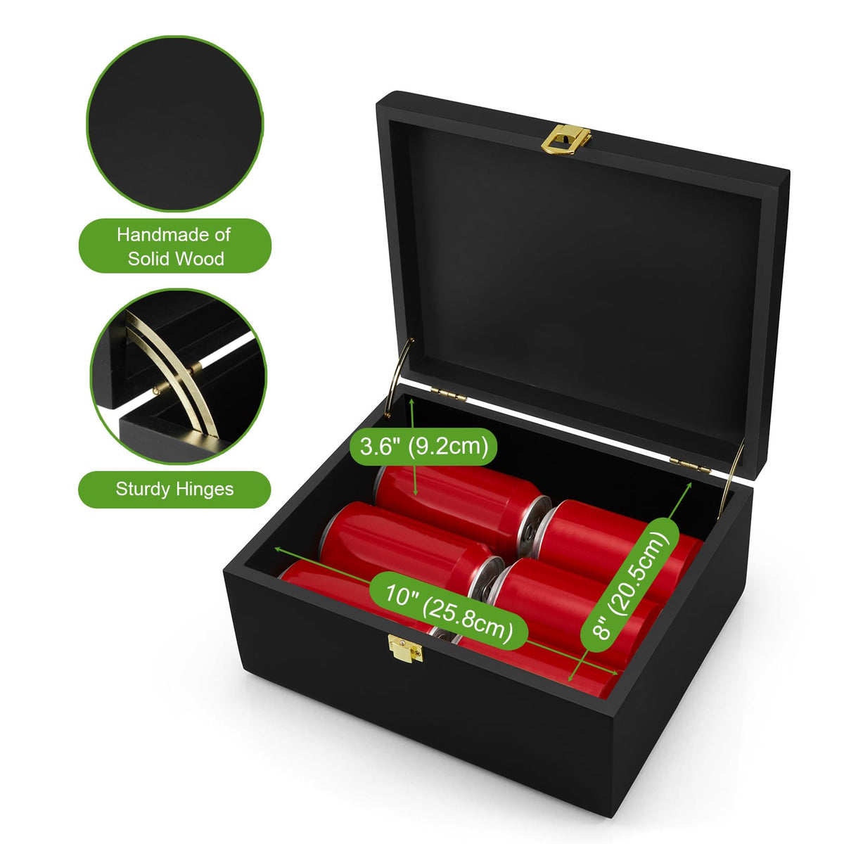 Solid wood storage box by DRASTAR for jewelry and photos.