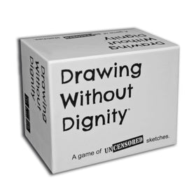 Drawing Without Dignity box front, ready for bold party moments.