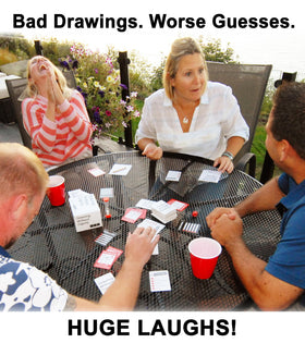 Drawing Without Dignity pencils provide smooth sketching for outrageous clues.