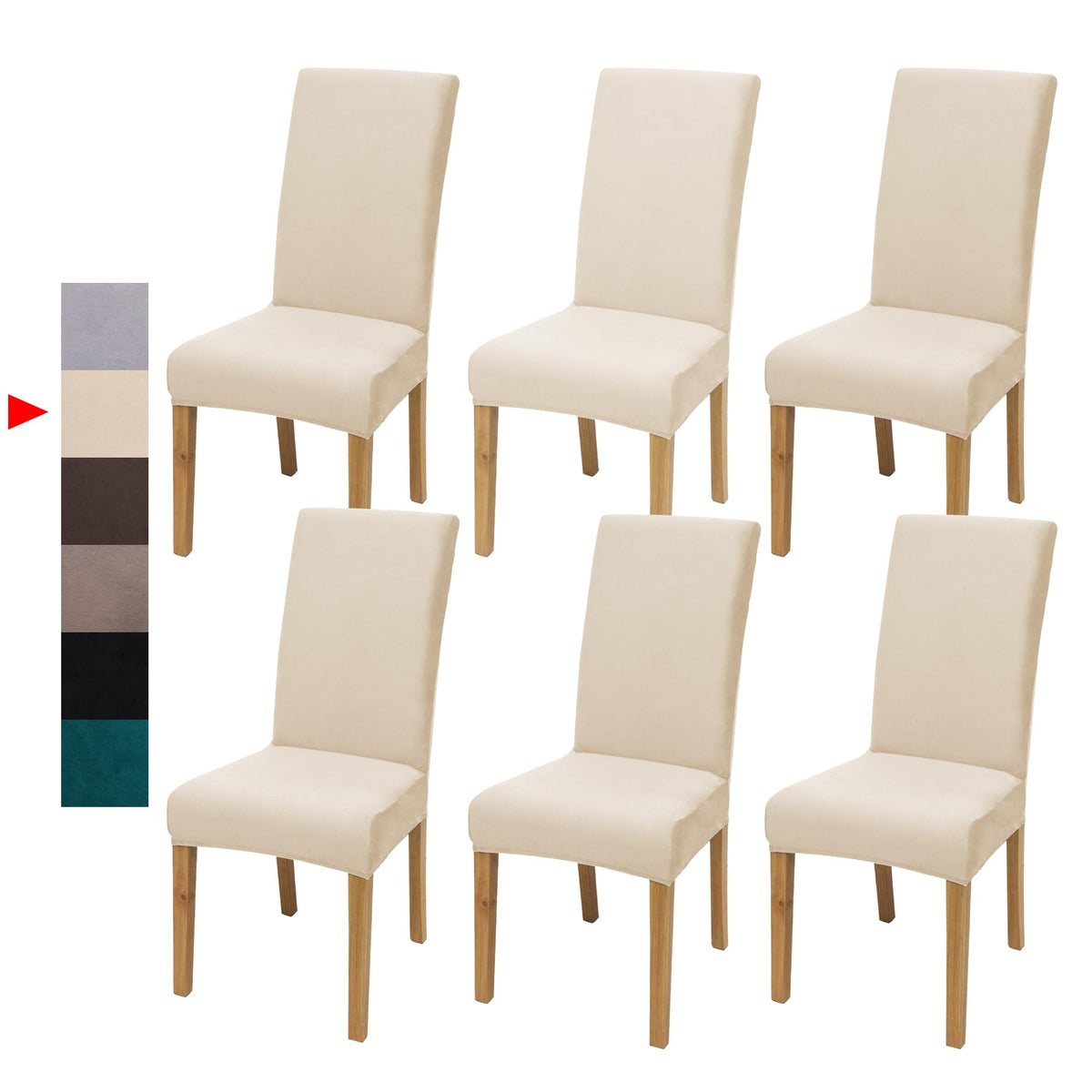 DREAHOTEXTIL velvet dining chair cover closeup highlighting soft stretch fabric for a snug fit