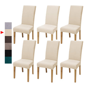 DREAHOTEXTIL velvet dining chair cover closeup highlighting soft stretch fabric for a snug fit