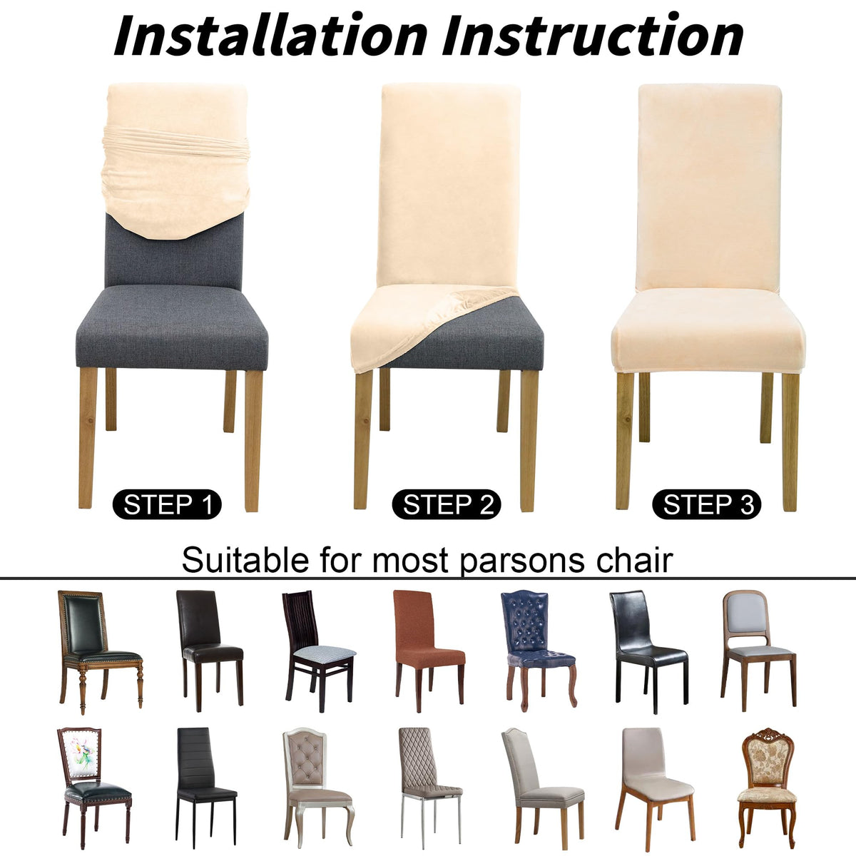 DREAHOTEXTIL washable chair covers ready for easy machine laundering and quick cleanups
