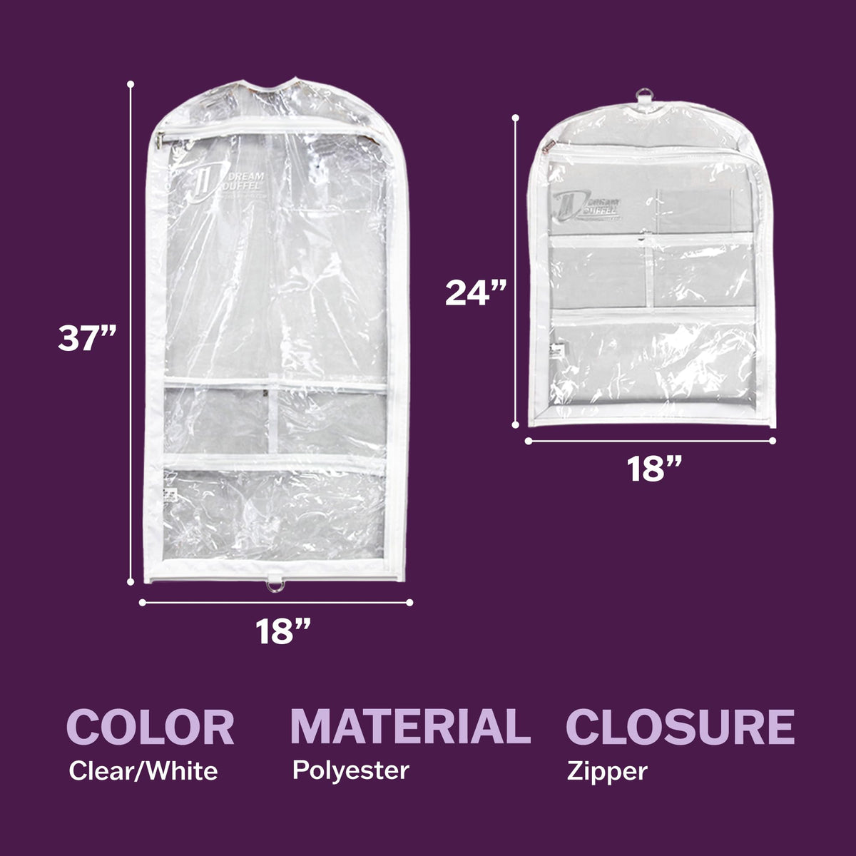 Dream Duffel bag made from lightweight durable material protecting costumes