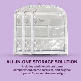 Dream Duffel full-length costume compartment for one-piece or two-piece outfits.