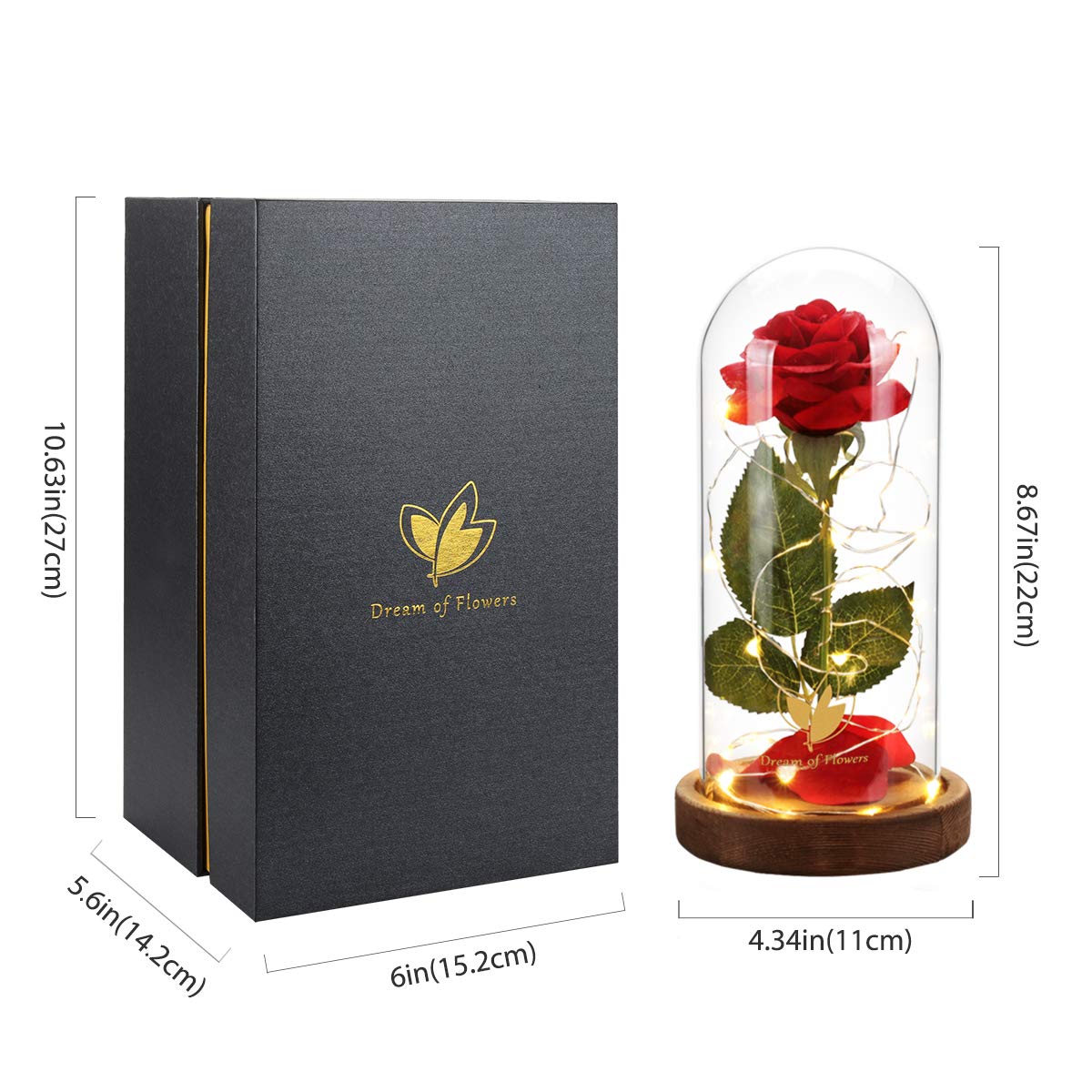 Dream of Flowers glass dome display adds timeless elegance to spaces.
