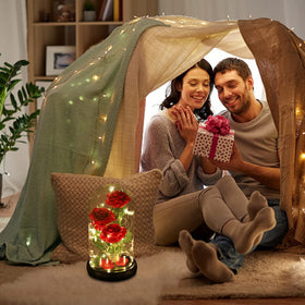 Dream of Flowers warm-white LED strip light enhances intimate dinners.