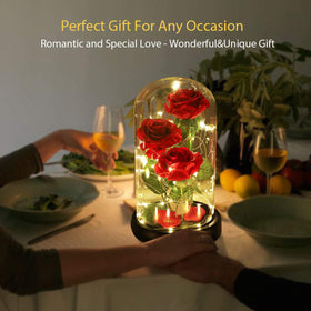 Dream of Flowers rose-led table lamp brightens any room with warm glow.