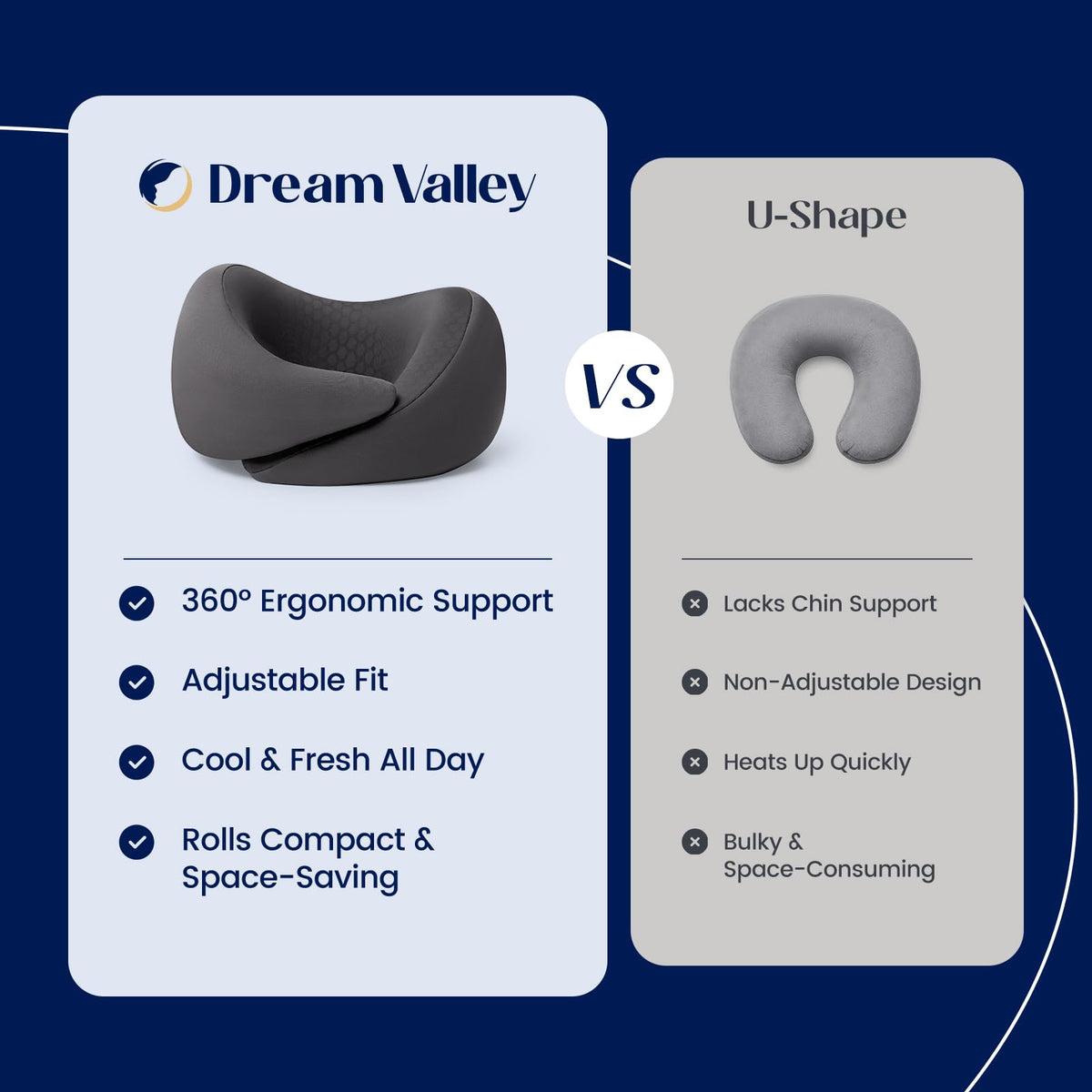 Dream Valley Neck Travel Pillow OEKO-TEX certified fabric for safe use.