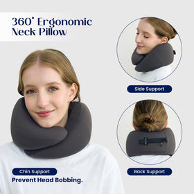 Dream Valley Neck Travel Pillow overlapping closure reducing throat pressure.
