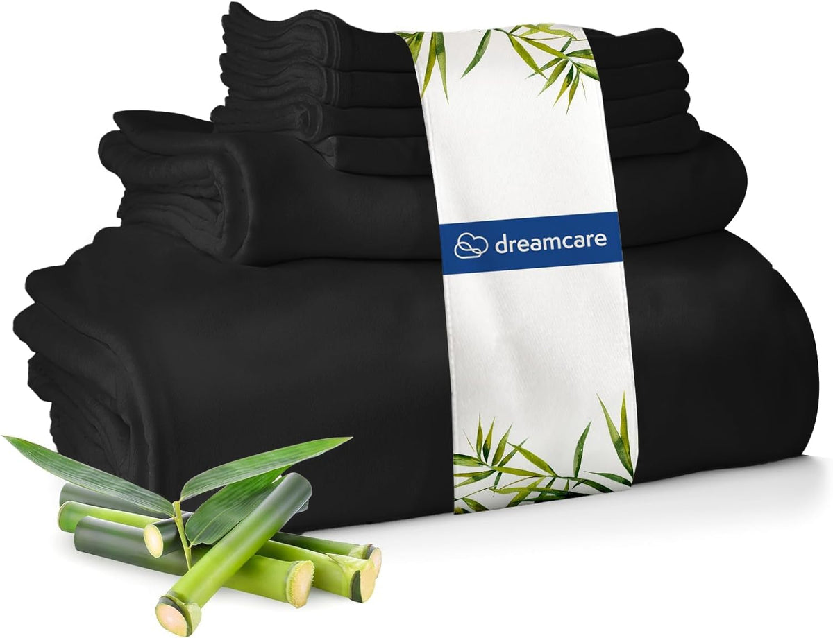 DREAMCARE bamboo king flat sheet close-up highlighting silky softness for cool nights