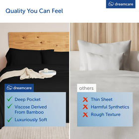 DREAMCARE bamboo king packaging image displaying complete 4-piece set for king beds